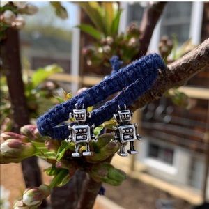 2pc Mommy & Me Matching Robot Hemp Bracelet Set